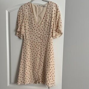 Madewell Cream Dress with Red Dot Print